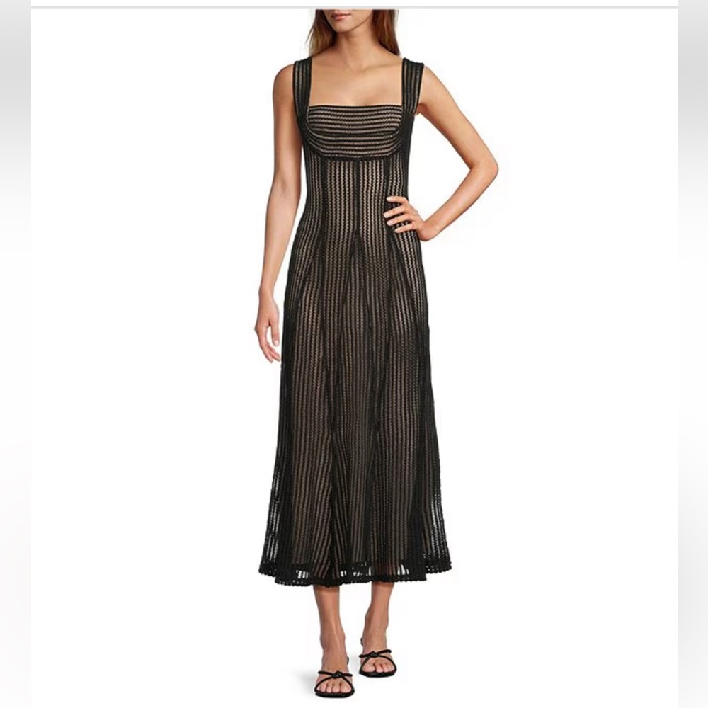 NWT Antonio Melani Erina Crochet Lace Square Neck Sleeveless Dress